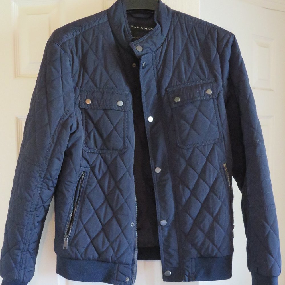 Zara Quilted Bomber Jacket - M